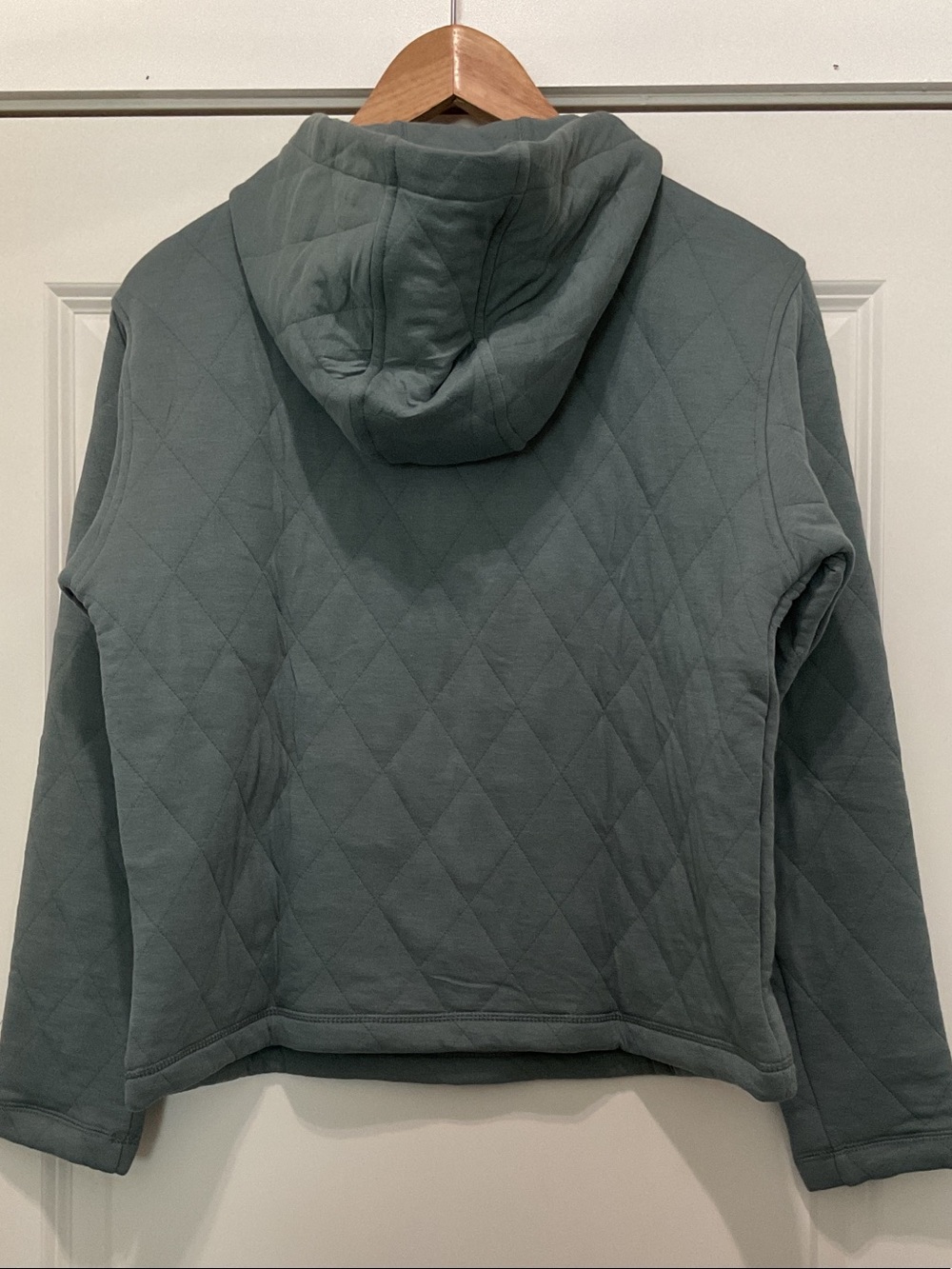 Lands' End Quilted Hoodie in Muted Teal - Picture 2 of 6